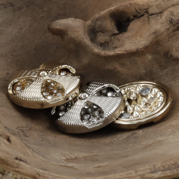 Palace-Style Diamond-Inlaid Hollow Windmill Metal Button 10pcs - Image 3