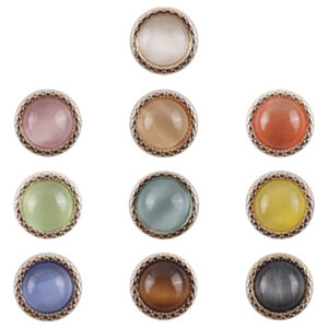 11.5mm Pearlescent Metal Buttons for Elegant Shirts 10pcs