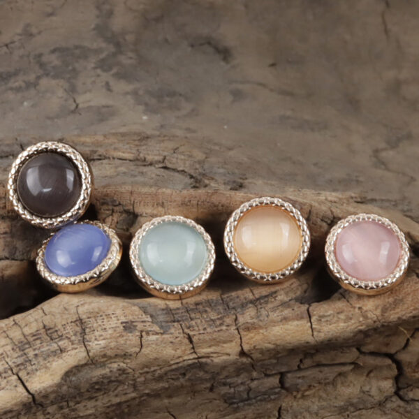 11.5mm Pearlescent Metal Buttons for Elegant Shirts 10pcs - Image 3
