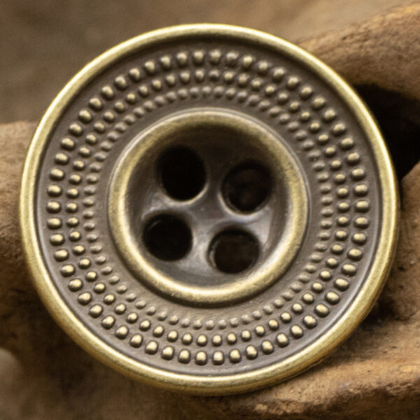 Granular Cap-Shaped Antique Tin Colored Metal Button for Retro Fashion 10pcs - Lots of Buttons