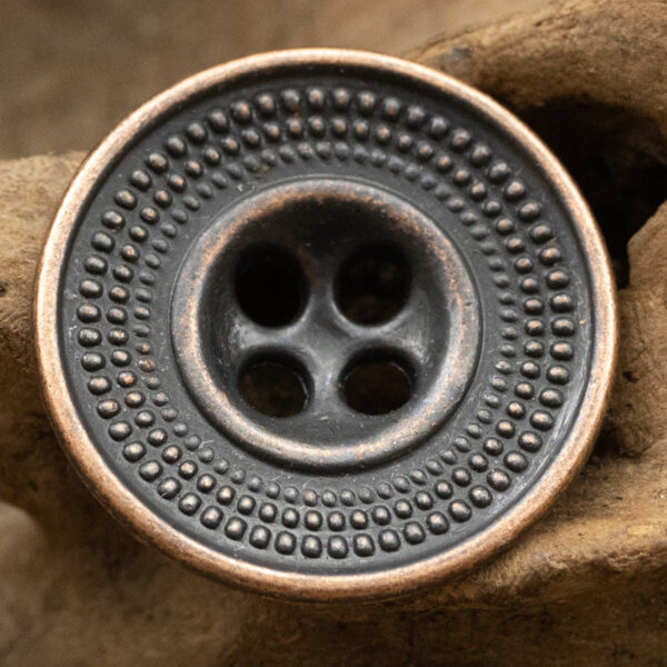 Granular Cap-Shaped Antique Tin Colored Metal Button for Retro Fashion 10pcs - Lots of Buttons