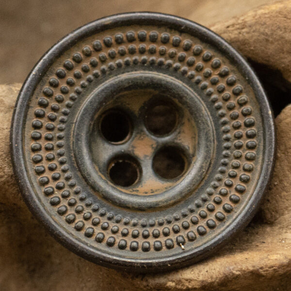 Granular Cap-Shaped Antique Tin Colored Metal Button for Retro Fashion 10pcs - Lots of Buttons