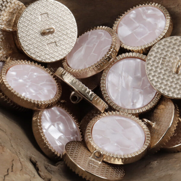Light Pink Resin Buttons with Metal Stems for Lady's Coats 10pcs