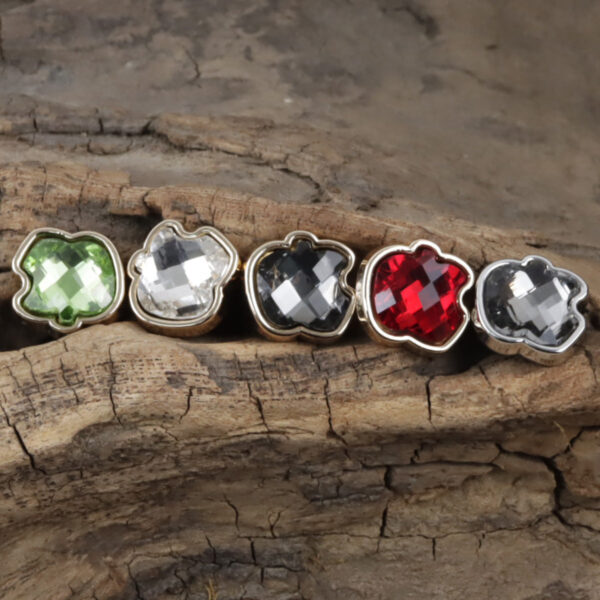 11.5mm Apple-Shaped Metal Button Inlaid Rhinestones for DIY Jewelry 10pcs - Image 3