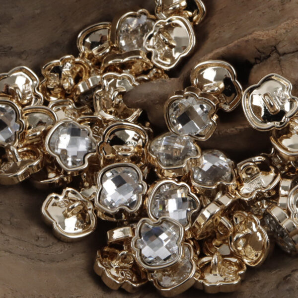 11.5mm Apple-Shaped Metal Button Inlaid Rhinestones for DIY Jewelry 10pcs - Image 5