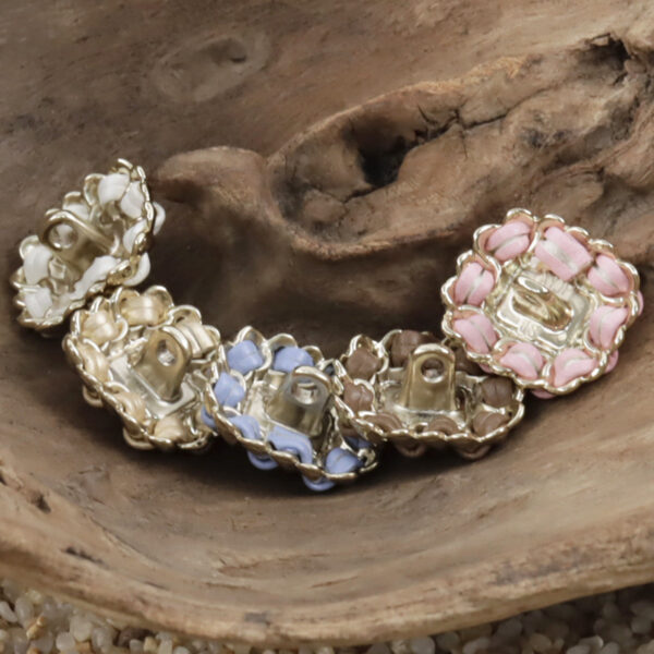 Square Metal Pearl Buttons with Leather Cord Weaving 10pcs