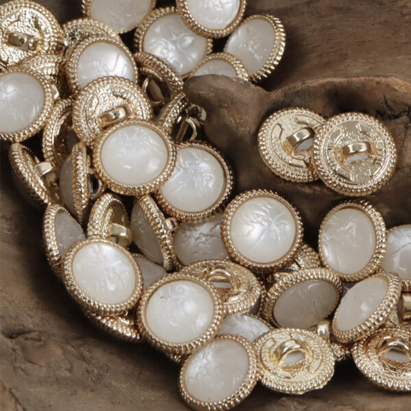 11.5mm Champagne Resin-Metal Buttons for Dresses Silk Shirts 20pcs - Image 3
