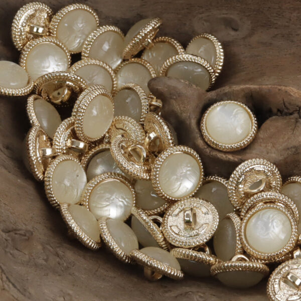 11.5mm Champagne Resin-Metal Buttons for Dresses Silk Shirts 20pcs - Image 4