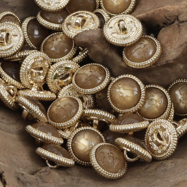 11.5mm Champagne Resin-Metal Buttons for Dresses Silk Shirts 20pcs - Image 5