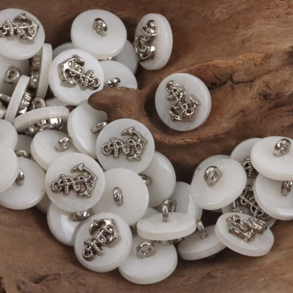 Metal Anchor Pattern Resin Buttons for Navy Striped Cardigans 10pcs - Image 4
