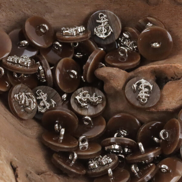 Metal Anchor Pattern Resin Buttons for Navy Striped Cardigans 10pcs - Image 5