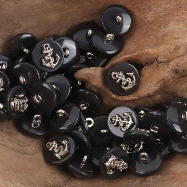 Metal Anchor Pattern Resin Buttons for Navy Striped Cardigans 10pcs - Image 6