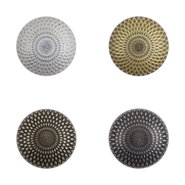 Vintage Geometric Mysterious Style Round Shank Metal Buttons,10pcs