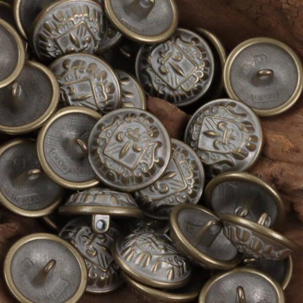 Retro Shield Sword Metal Shank Buttons for School Uniforms 10pcs - Image 6