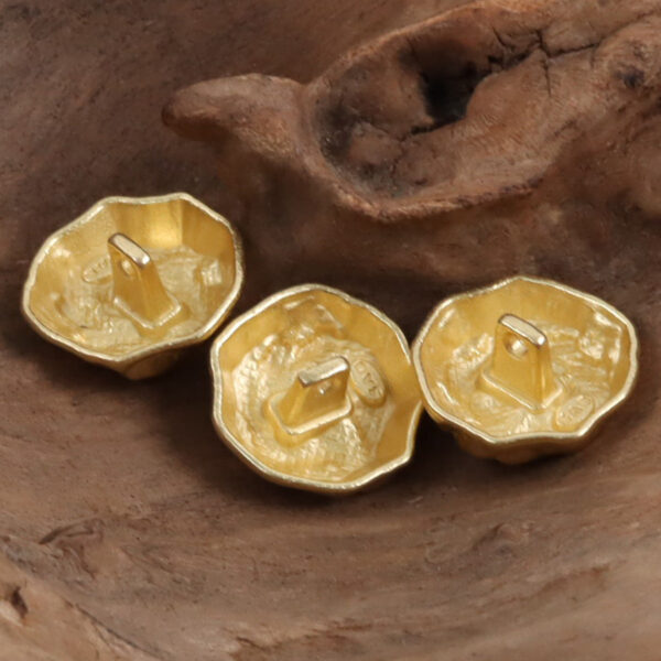 Egyptian-Style Rock-Shaped Golden Metal Buttons for Leather Coats 10pcs - Image 3
