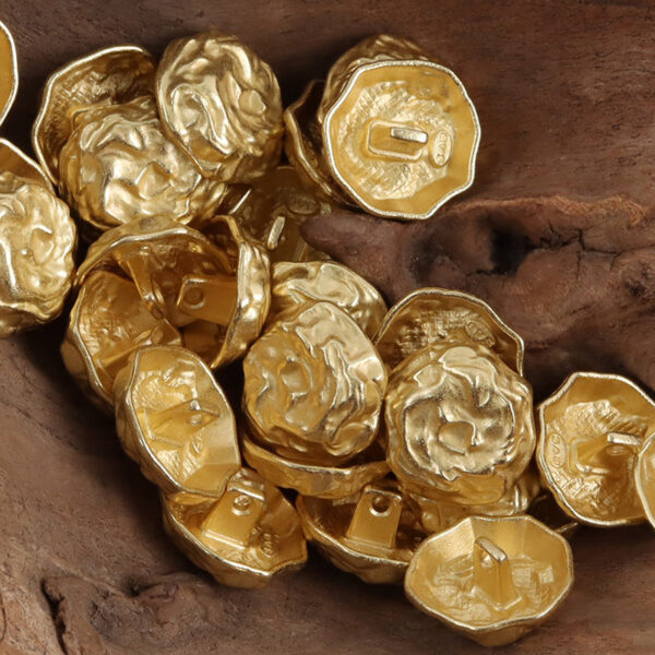 Egyptian-Style Rock-Shaped Golden Metal Buttons for Leather Coats 10pcs - Image 2