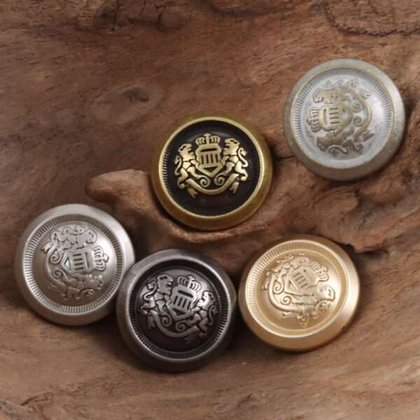 Double Lion Crown Shank Metal Buttons,10PCS
