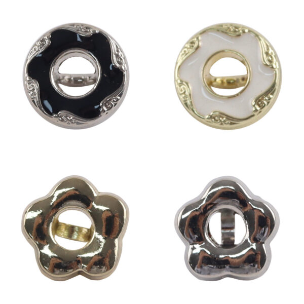 Floral Donut Hollow Metal Buttons for Women's Fashion,10pcs