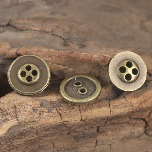 12.5mm Bronze-Colored Metal Flat Buttons for Denim Clothes 10pcs - Image 2