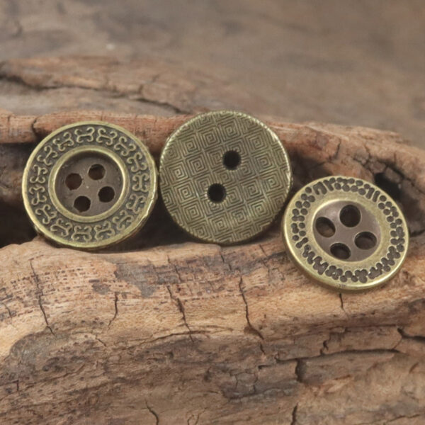 12.5mm Bronze-Colored Metal Flat Buttons for Denim Clothes 10pcs - Image 3