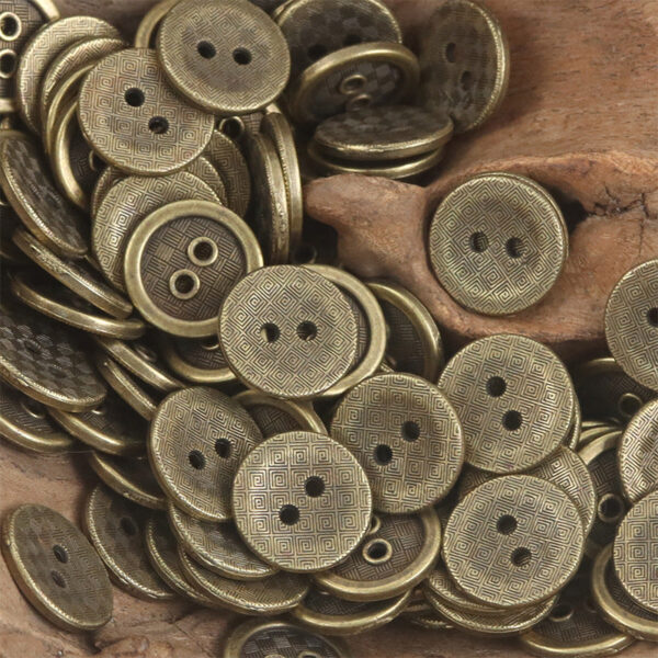 12.5mm Bronze-Colored Metal Flat Buttons for Denim Clothes 10pcs - Image 4