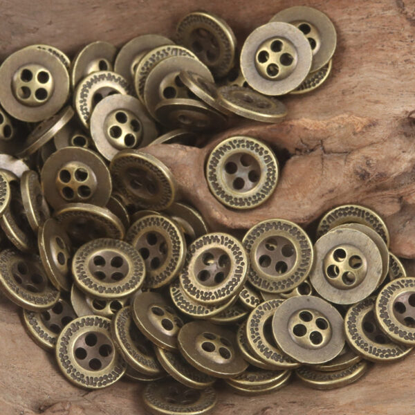 12.5mm Bronze-Colored Metal Flat Buttons for Denim Clothes 10pcs - Image 5