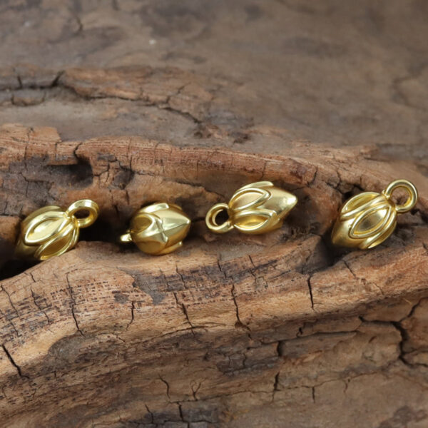 Golden Metal Lotus Pendant Buttons for Buddhist Style DIY Bracelets 10pcs - Image 3