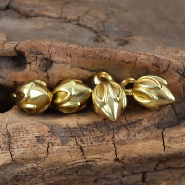 Golden Metal Lotus Pendant Buttons for Buddhist Style DIY Bracelets 10pcs - Image 2
