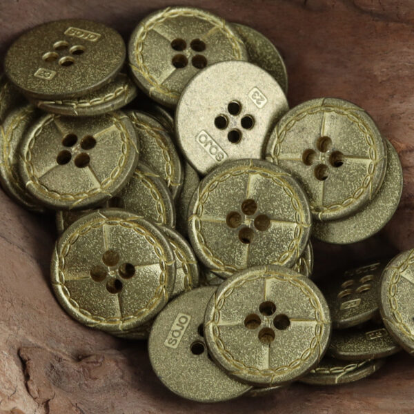 Vintage Distressed Metal Buttons with Divider Lines 10pcs