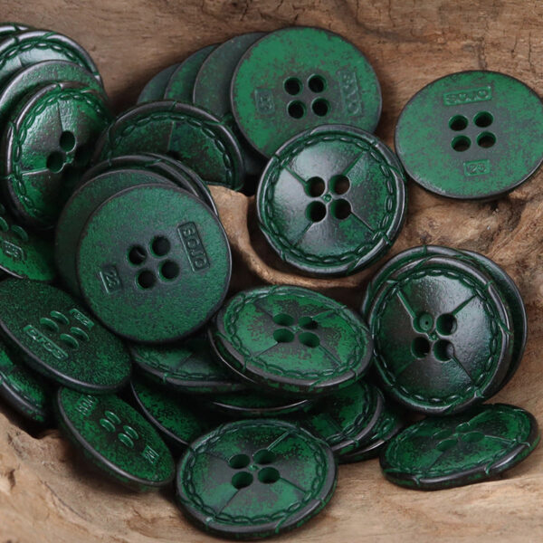 Vintage Distressed Metal Buttons with Divider Lines 10pcs