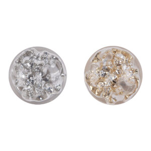 Crystal Flower Resin Metal Shank Buttons 10pcs 