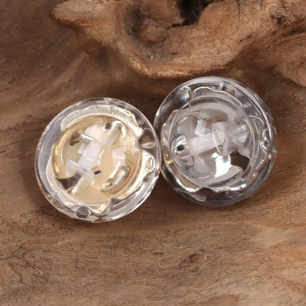 Crystal Flower Resin Metal Shank Buttons 10pcs