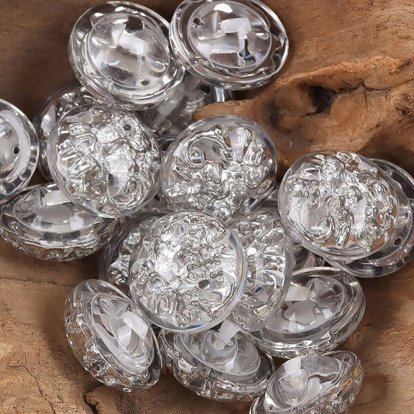 Crystal Flower Resin Metal Shank Buttons 10pcs