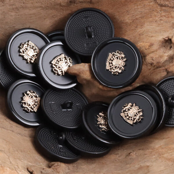 Black Metal Shank Buttons for Retro Cosplay Outfits 10pcs - Image 3