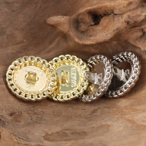 Golden Edged Inlaid Resin Gem Metal Buttons for Celebrity Style Dresses 10pcs - Image 2