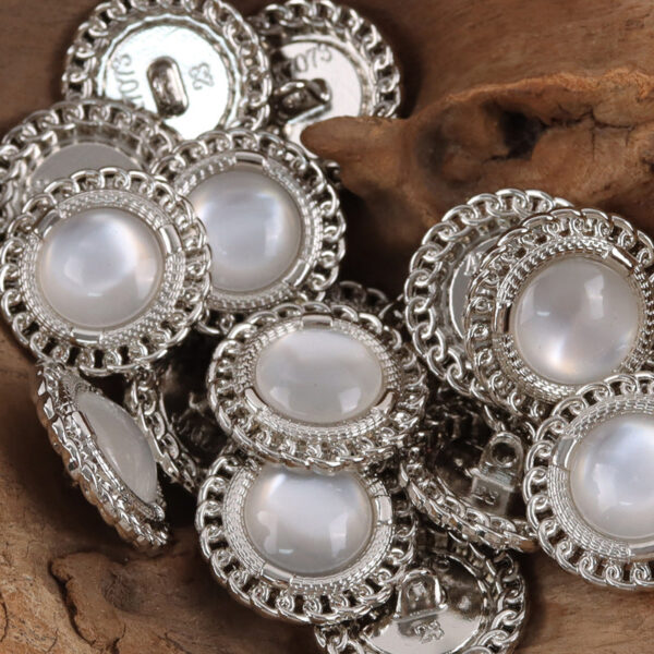 Golden Edged Inlaid Resin Gem Metal Buttons for Celebrity Style Dresses 10pcs - Image 4