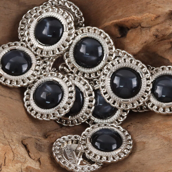 Golden Edged Inlaid Resin Gem Metal Buttons for Celebrity Style Dresses 10pcs - Image 6