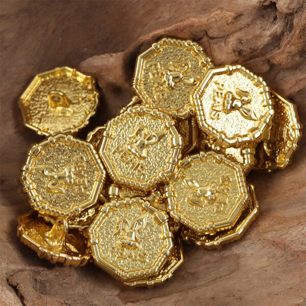 Rabbit Sheriff Golden Metal Buttons for School Uniforms 10pcs - Image 4