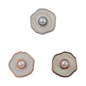 Polygonal Pearl Gold Silver Metal Buttons for Women's Woolen Suit 10pcs 
