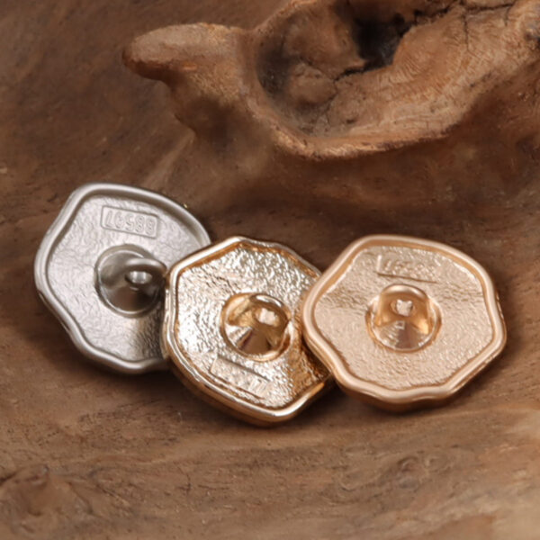 Polygonal Pearl Gold Silver Metal Buttons for Women's Woolen Suit 10pcs