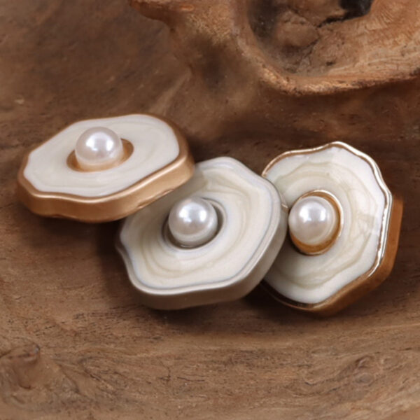 Polygonal Pearl Gold Silver Metal Buttons for Women's Woolen Suit 10pcs