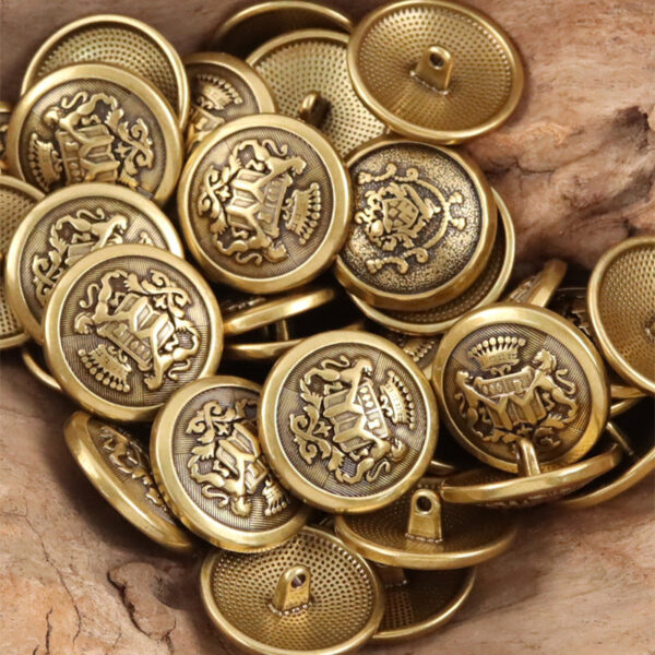 Round Double Lion Metal Shank Buttons for College Jackets 10pcs - Image 6