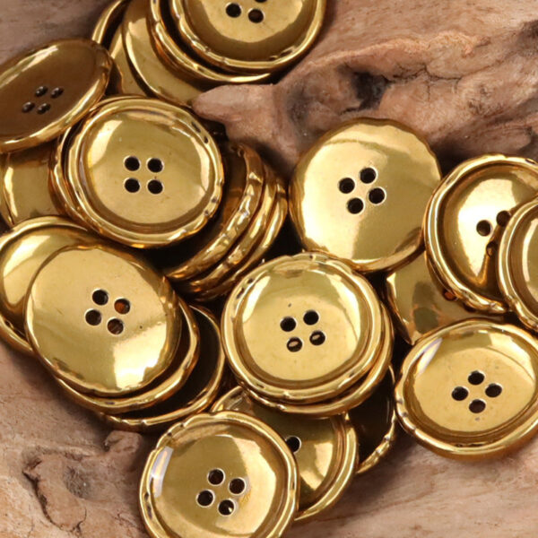 Golden Irregular Bowl-Shaped Metal Buttons for Coats and Suits - 10pcs - Image 5