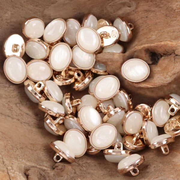 Oval Black White Resin Pebble Metal Shank Buttons for Underwear 10pcs - Image 4