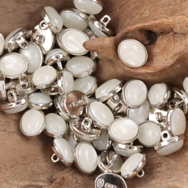 Oval Black White Resin Pebble Metal Shank Buttons for Underwear 10pcs - Image 5