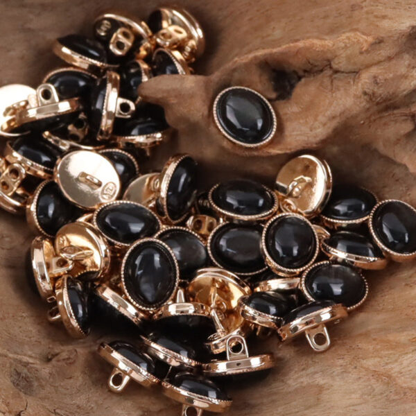 Oval Black White Resin Pebble Metal Shank Buttons for Underwear 10pcs - Image 6