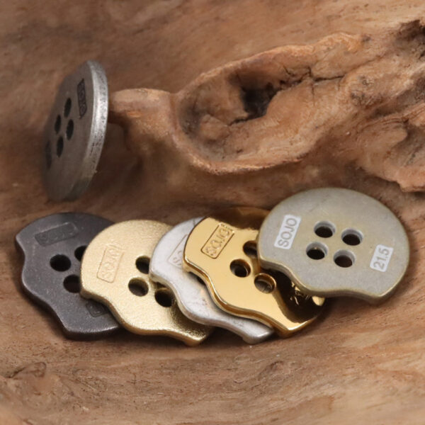 Irregular Shaped Sandy Gold Metal Buttons for Bag and Hat Making 10pcs - Image 2