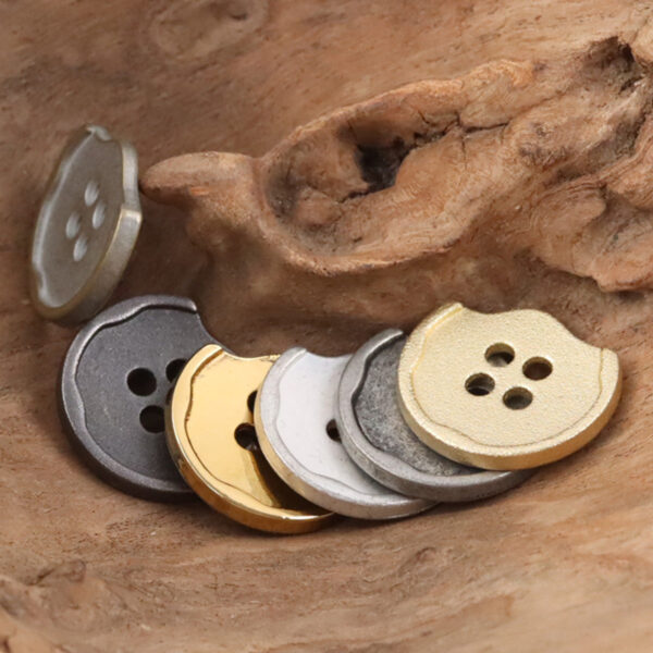 Irregular Shaped Sandy Gold Metal Buttons for Bag and Hat Making 10pcs - Image 3