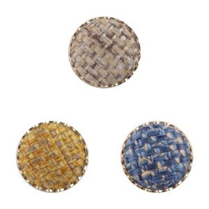 Round Hollow Linen and Golden Metal Shank Buttons for Suits,10pcs 