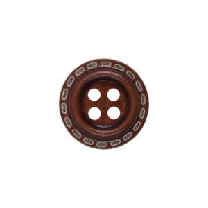 Dashed Circle Four-Hole Red Lacquered Wooden Buttons 100PCS